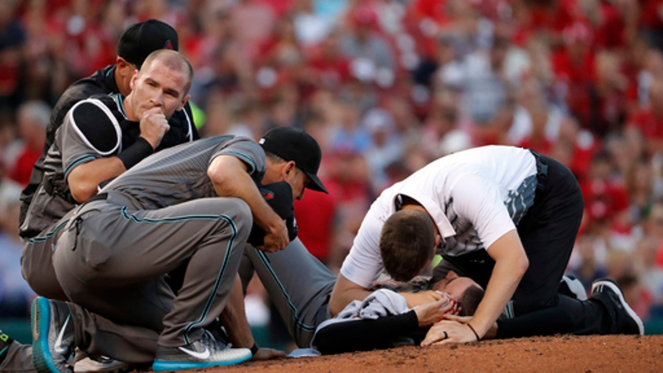Arizona pitcher Ray is doing well after being hit in head