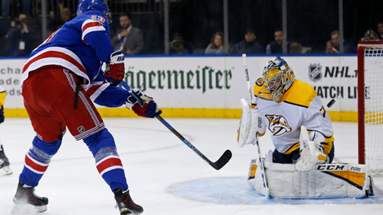 Hayes, Vesey help Rangers beat Predators 4-2 (Oct 21, 2017)