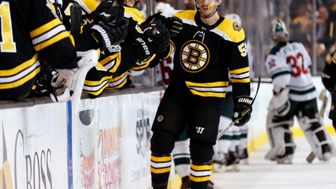 Bruins solve Minnesota goalie Dubnyk early, beat Wild 5-3 (Nov 06, 2017)