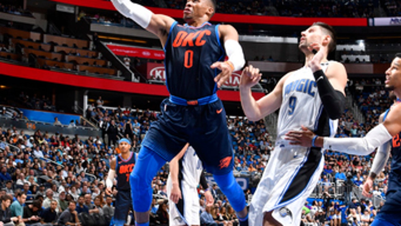 Gordon has 40 and 15, Magic beat Thunder to end 9-game skid (Nov 29, 2017)