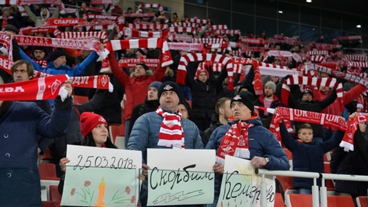 Russian soccer mourns fire dead with silent halves