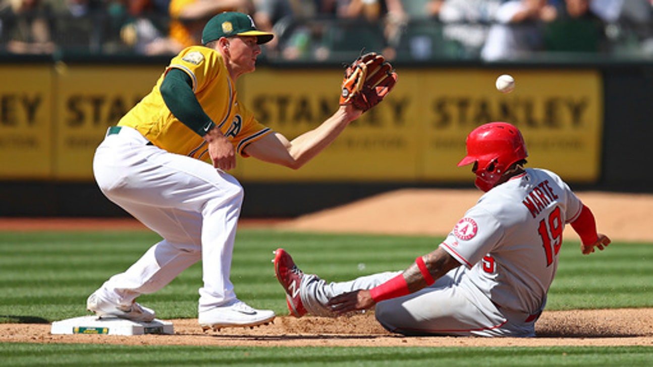 Trout, Cozart each drive in 2 as Angels top A’s, 8-3