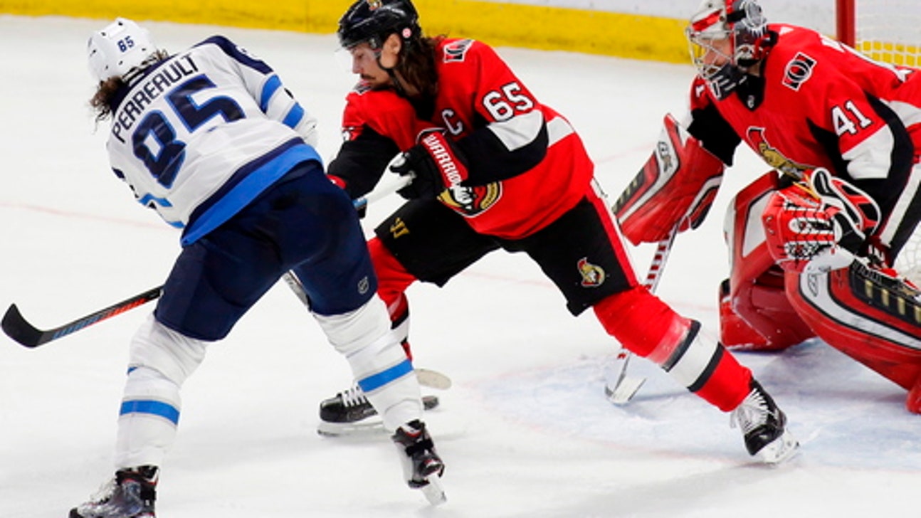 Wheeler scores 2 to lead Jets to 6-5 win over Senators