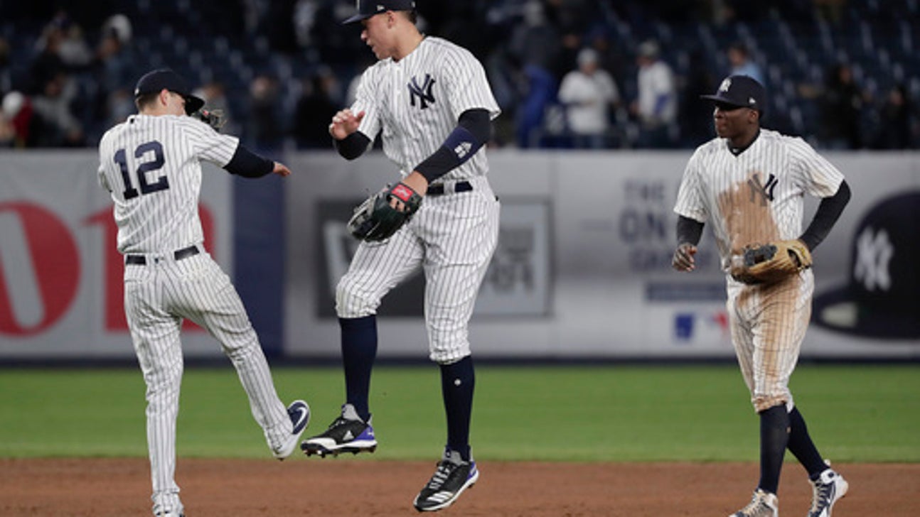Judge homers, Robertson escapes jam to lift Yanks over Jays