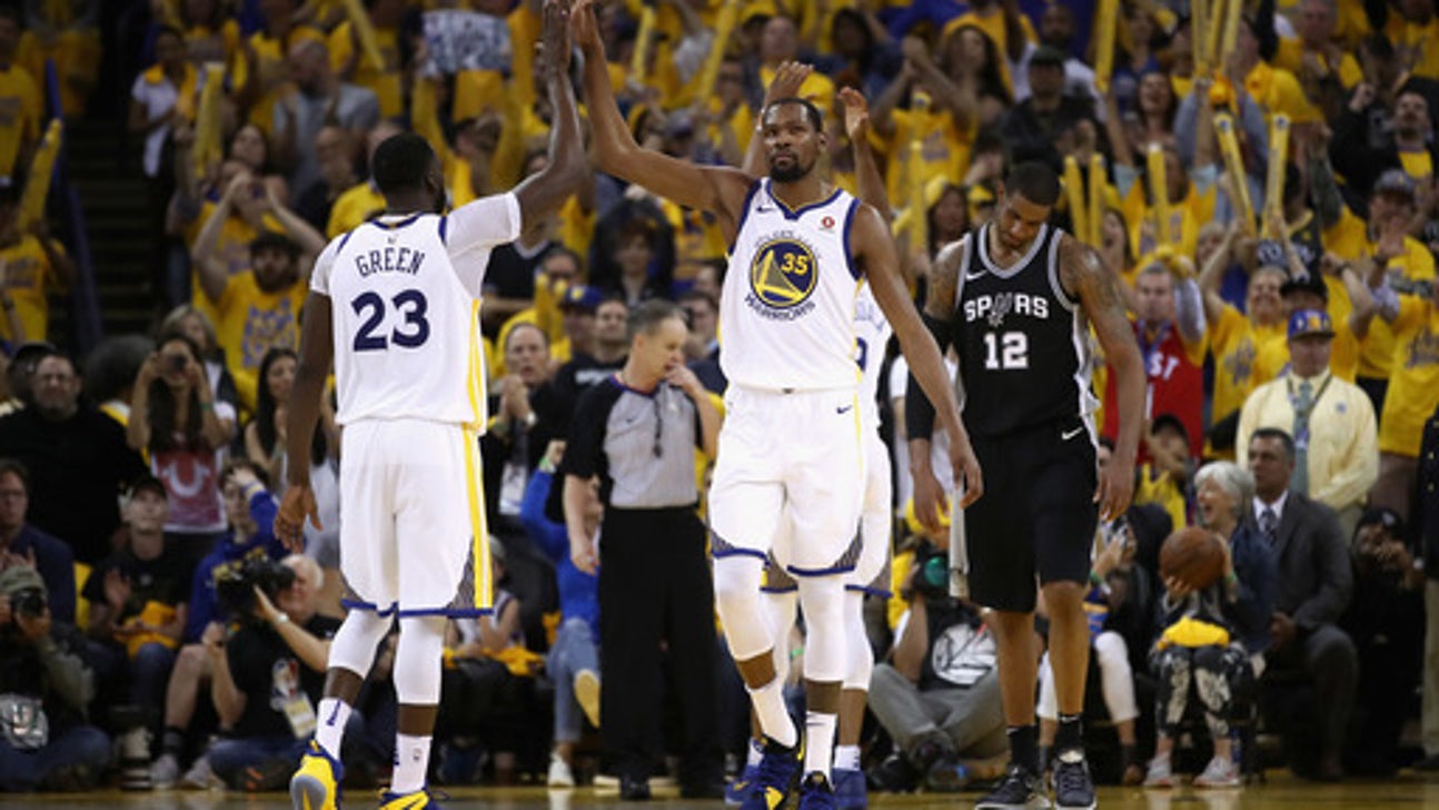 Durant, Green lead Warriors past Spurs into second round