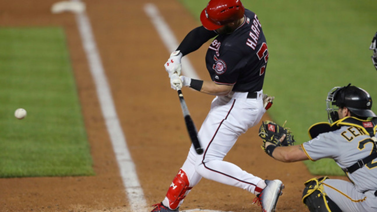 Moved to top of order, slumping Harper homers for Nationals