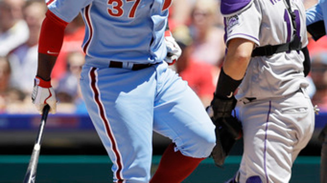 Velasquez takes no-hitter into 7th, Phils beat Rockies 9-3