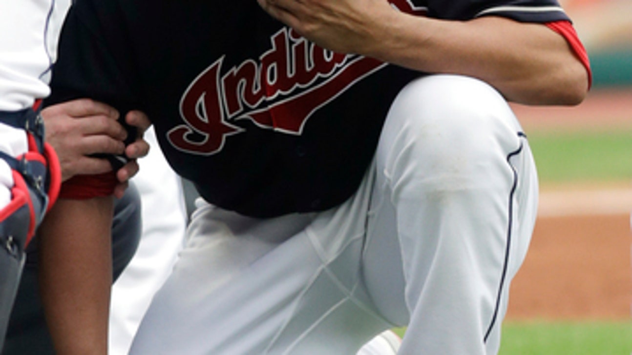 Indians’ Carrasco suffers only bruise on scary comebacker