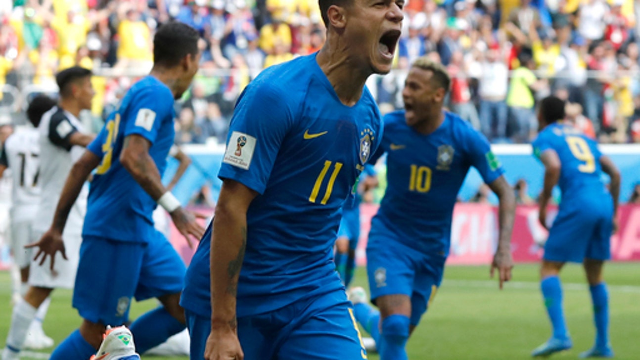Brazil leaves it late to beat Costa Rica 2-0 at World Cup