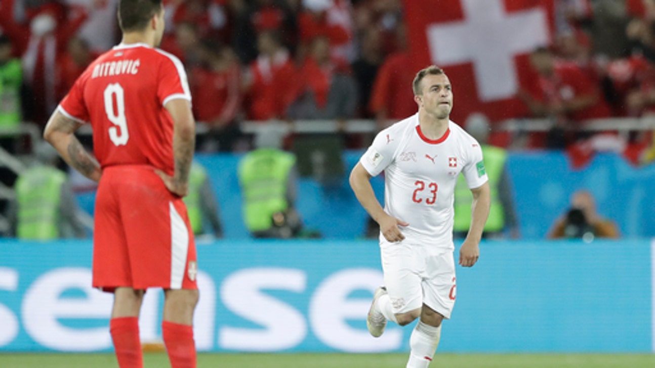 Xhaka and Shaqiri score for Swiss, make Albanian symbol