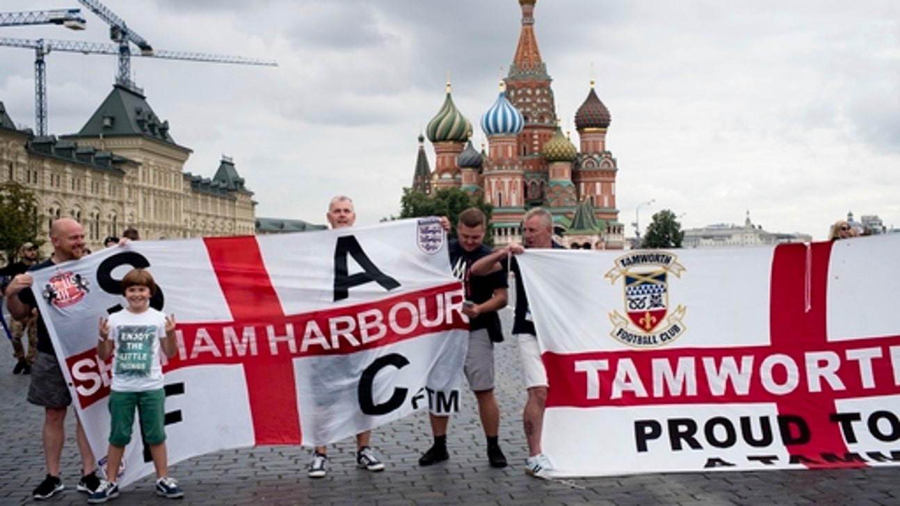 England fans trickling into Moscow for World Cup semifinals