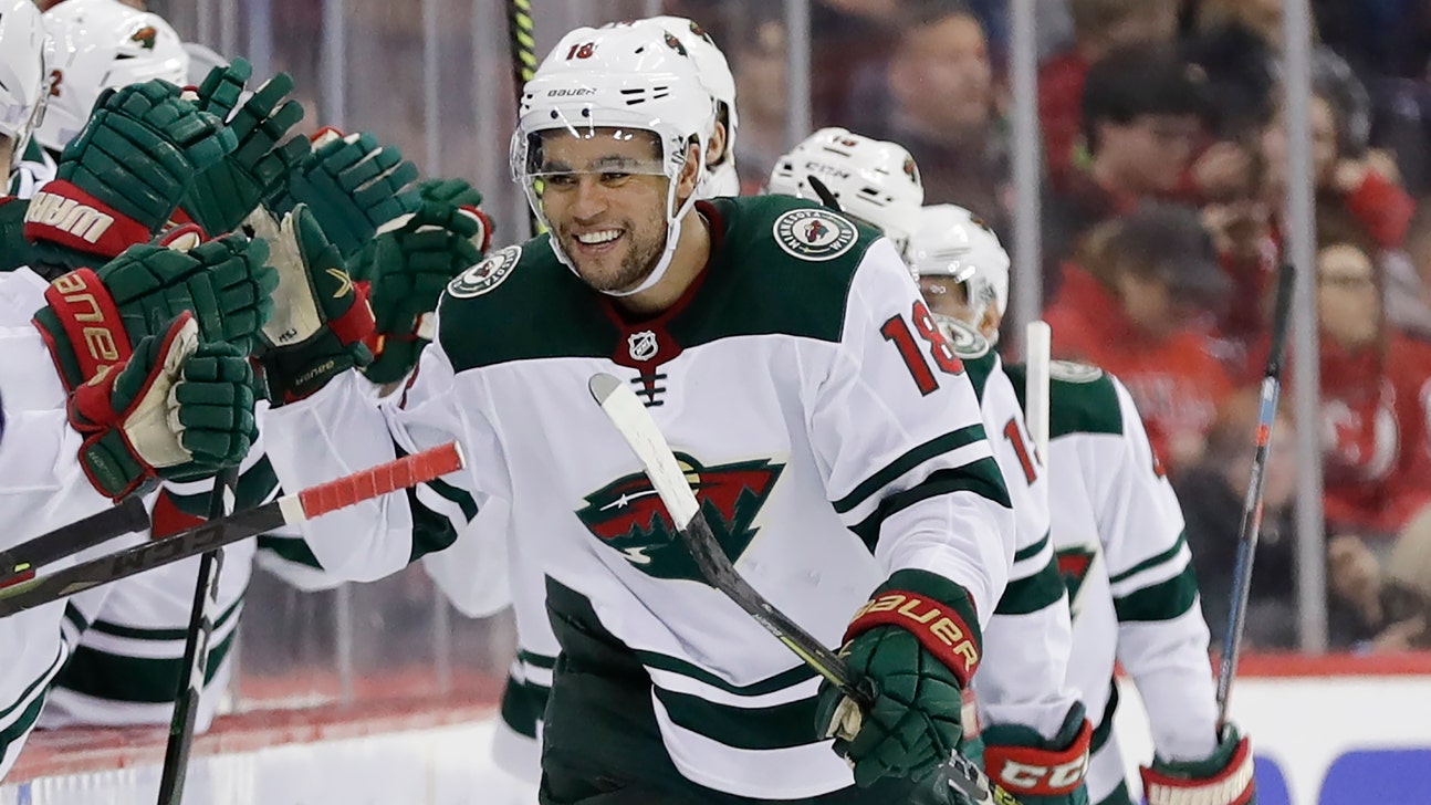 Kahkonen has 32 saves, Suter scores, Wild win