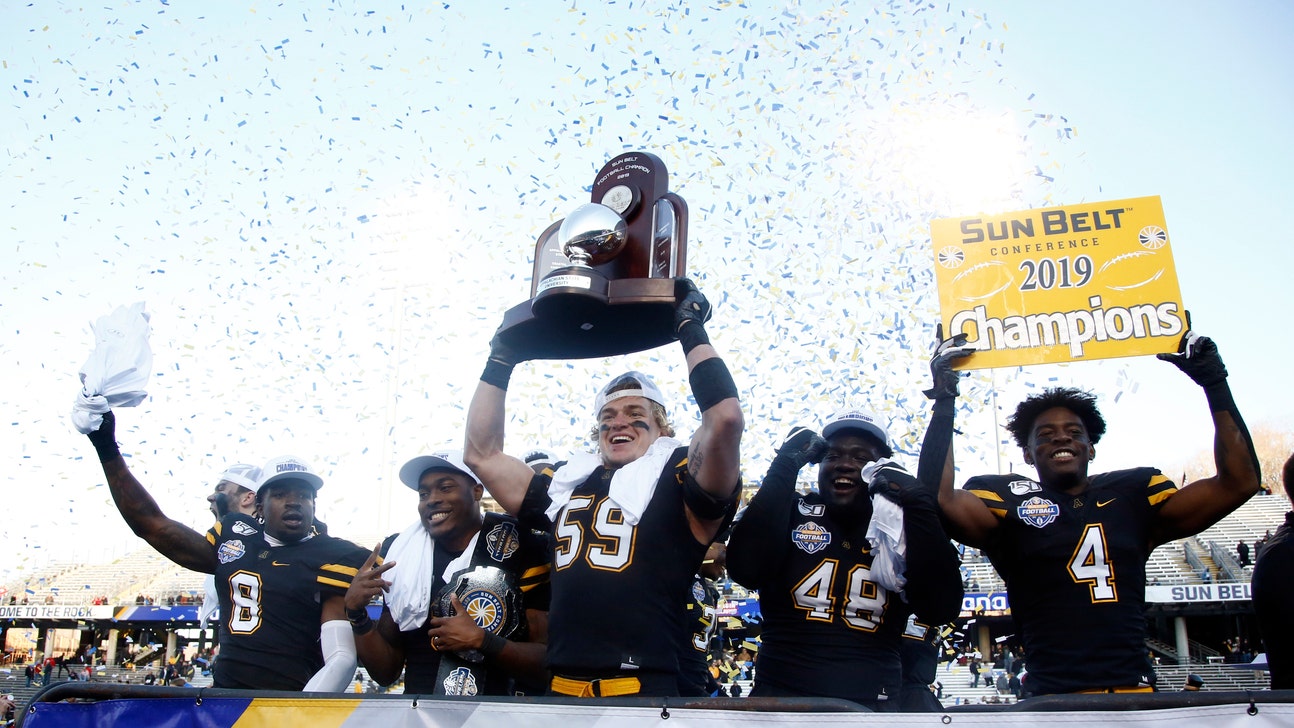 Evans' 3 TDs lead No. 20 App State to Sun Belt title, 45-38