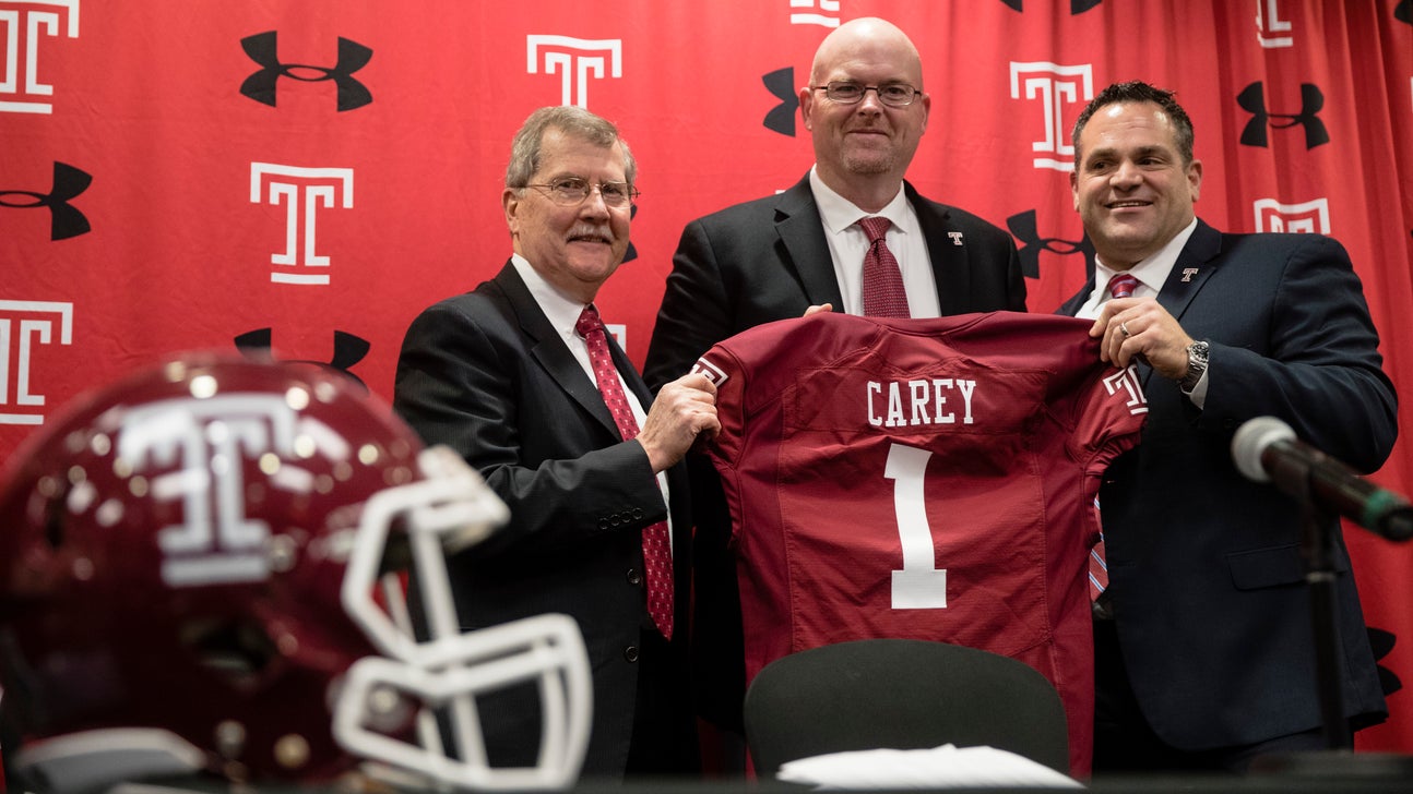 Carey introduced as Temple coach, a place he “wants to be”