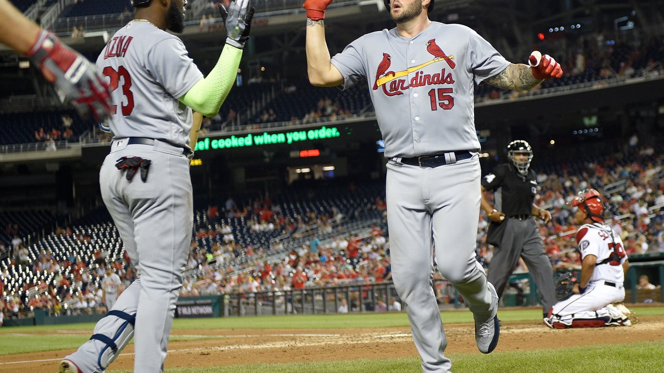 Adams homers twice, Cardinals hold off Nationals 7-6