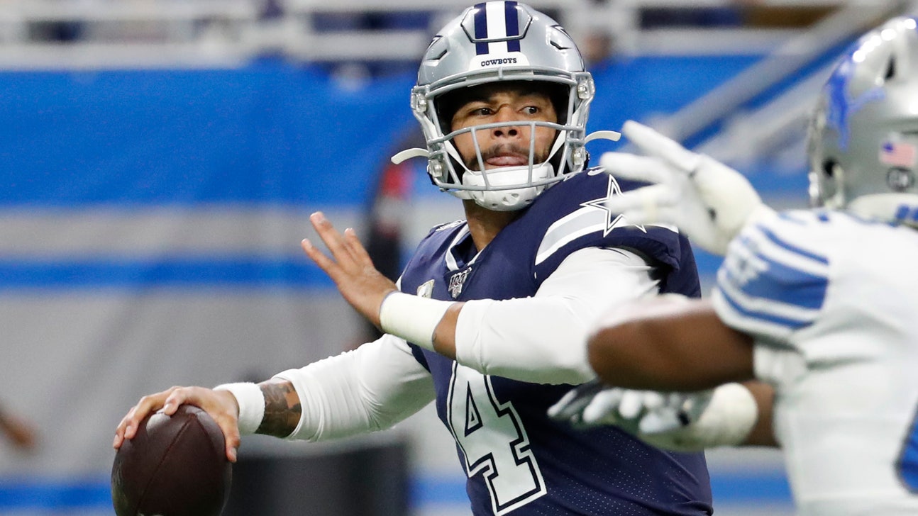 Cowboys get huge day from Prescott, beat Lions 35-27