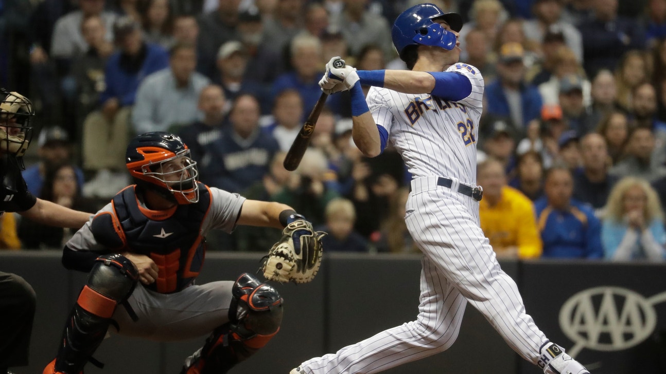 Yelich hits 2 HRs, Brewers draw even in NL Central with Cubs