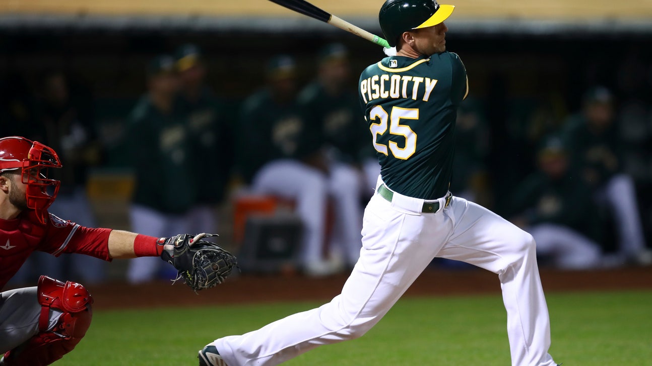 Piscotty homers and drives in 5 as A’s rout Angels 10-0