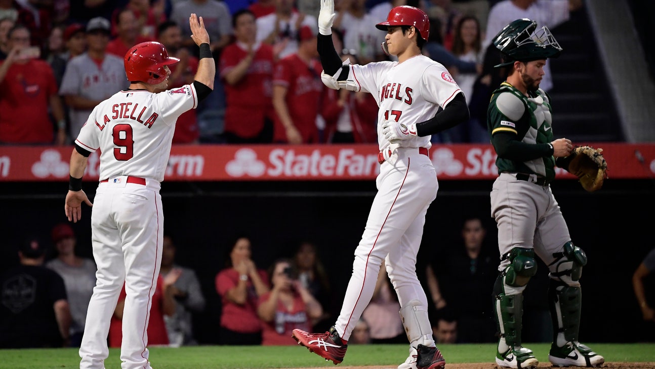 Ohtani, Calhoun help Angels win 4th straight, 8-3 over A's