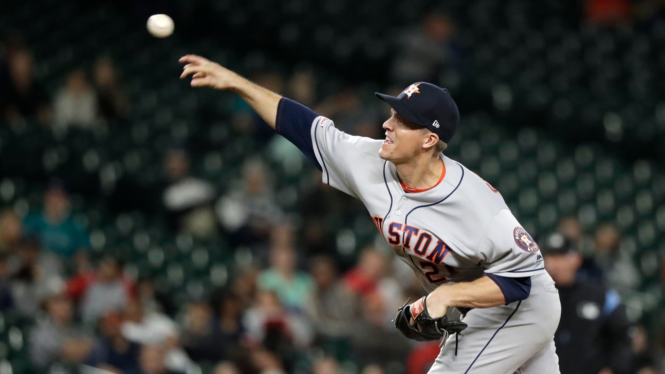 Astros' Greinke loses no-hitter with 1 out in 9th vs Seattle