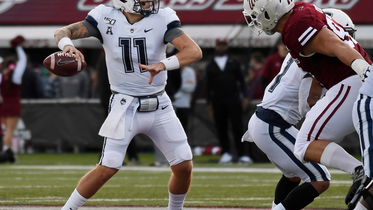 UConn rides Mensah's 5 TDs to 56-35 win over UMass