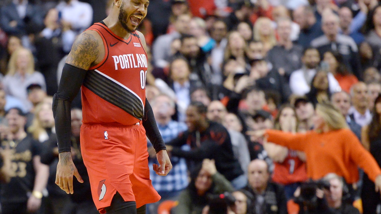Anthony scores winning basket, Blazers beat Raptors 101-99