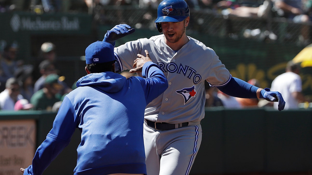 Smoak nabbed after Laureano overthrow, but Jays sweep A’s