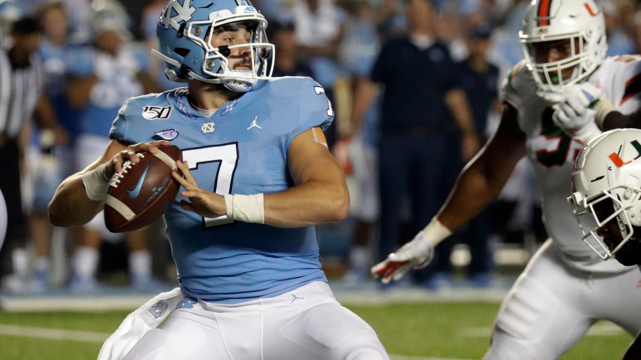 Newsome's late TD catch puts North Carolina past Miami 28-25