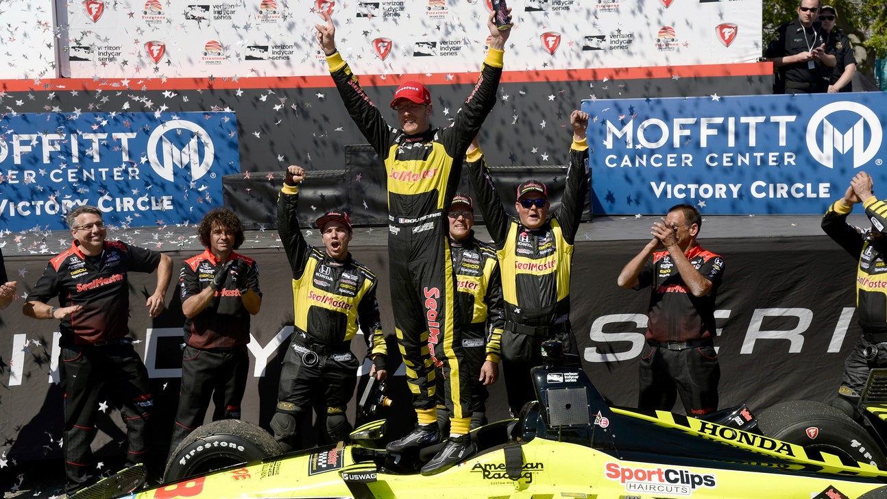 The Latest: Bourdais exits IndyCar opener with car trouble