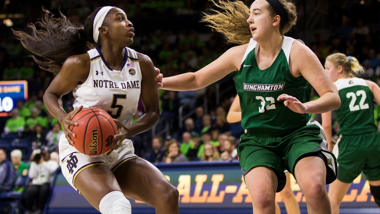 Mabrey leads No. 2 Notre Dame women past Binghamton 103-53