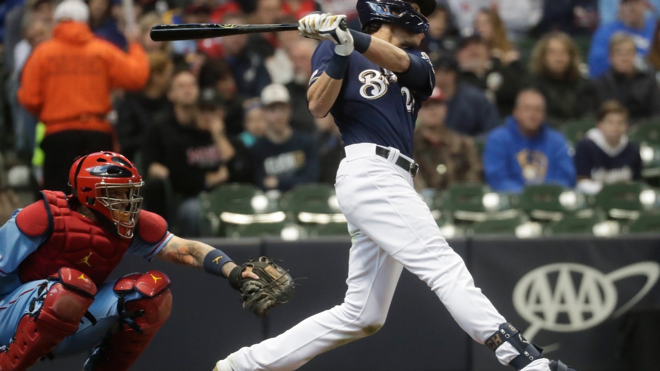 Yelich HR in first 3 games, 1st to do it after winning MVP