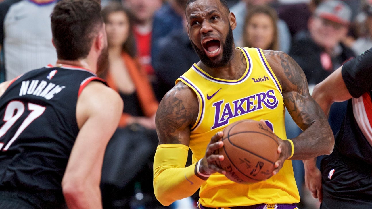 James scores 28 points, Lakers defeat Blazers 114-110