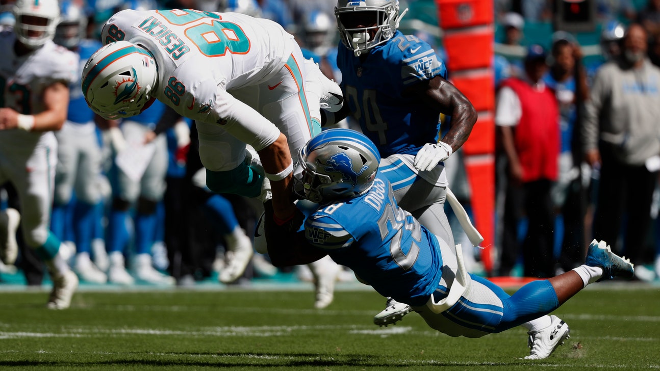 Lions climb to .500 by beating Dolphins 32-21