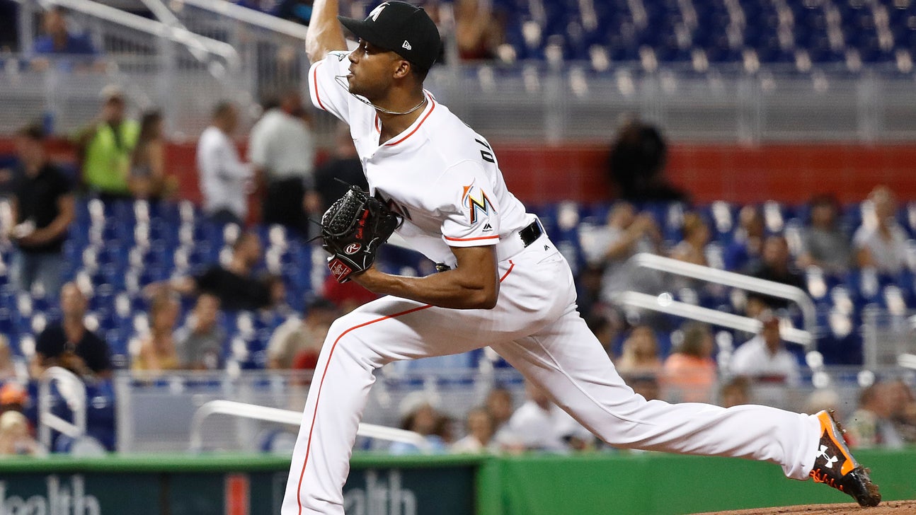 Alcantara dazzles on the mound, Marlins top Phillies 2-1