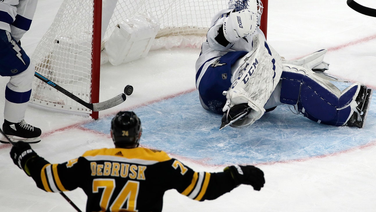 Bruins use late scoring barrage snap Lightning’s streak 4-1