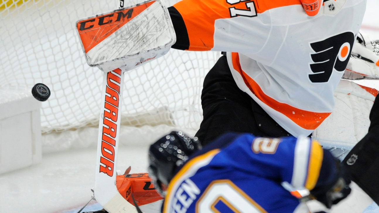 Blues use early 5-goal blitz to bury Flyers 7-3