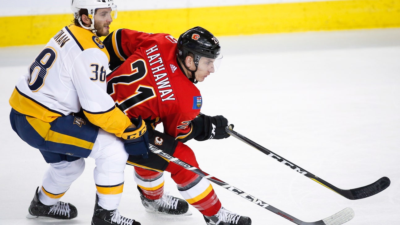 Kylington gets 1st NHL goal, Flames beat Predators 5-2
