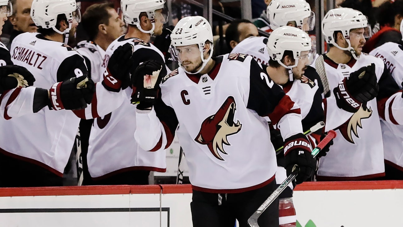 Hayton scores 1st goal, Raanta leads Coyotes past Devils 5-3