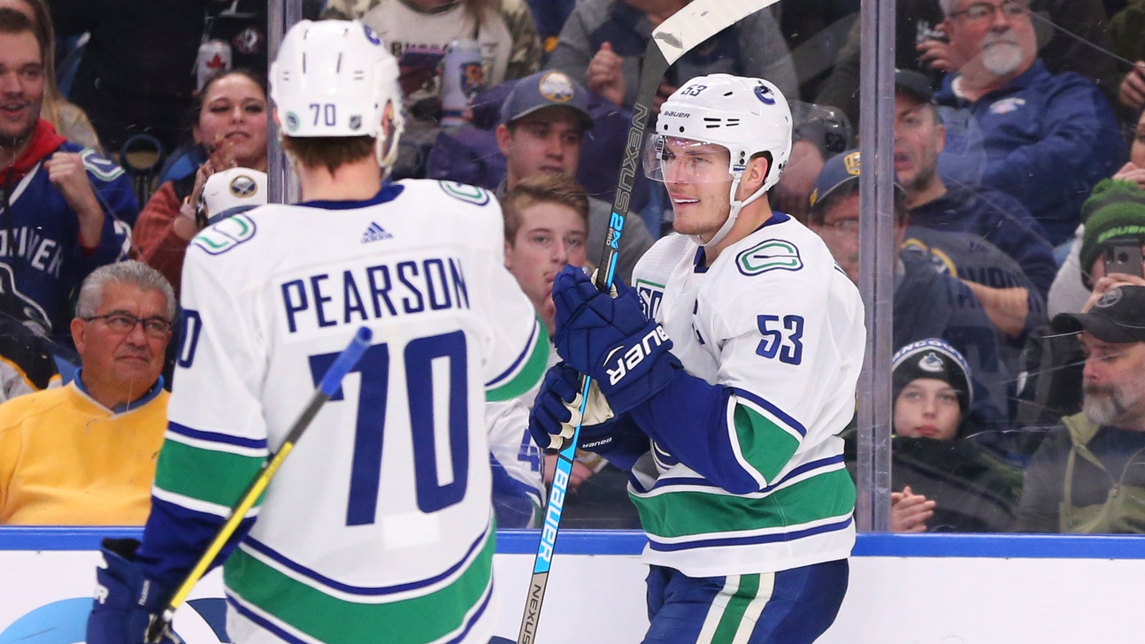 Boeser scores twice in Canucks' 6-3 win over Sabres