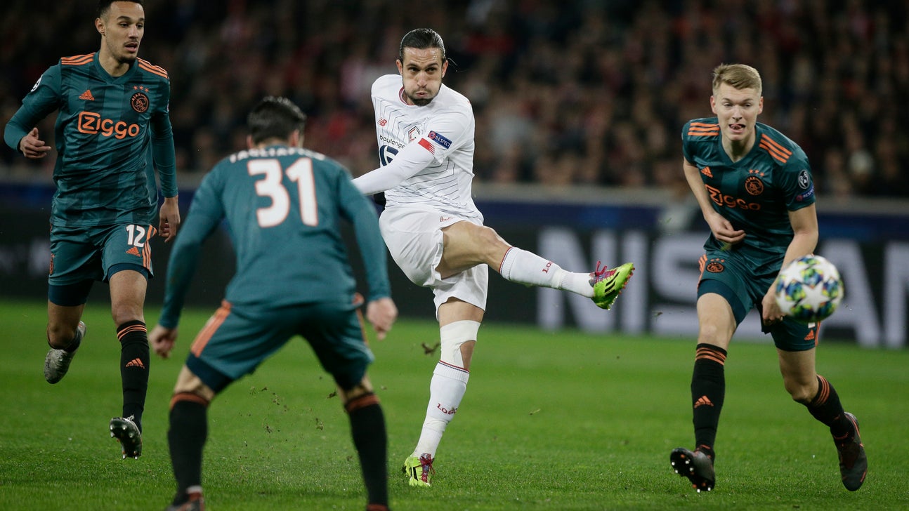 Ajax takes control of Group H with 2-0 win at Lille