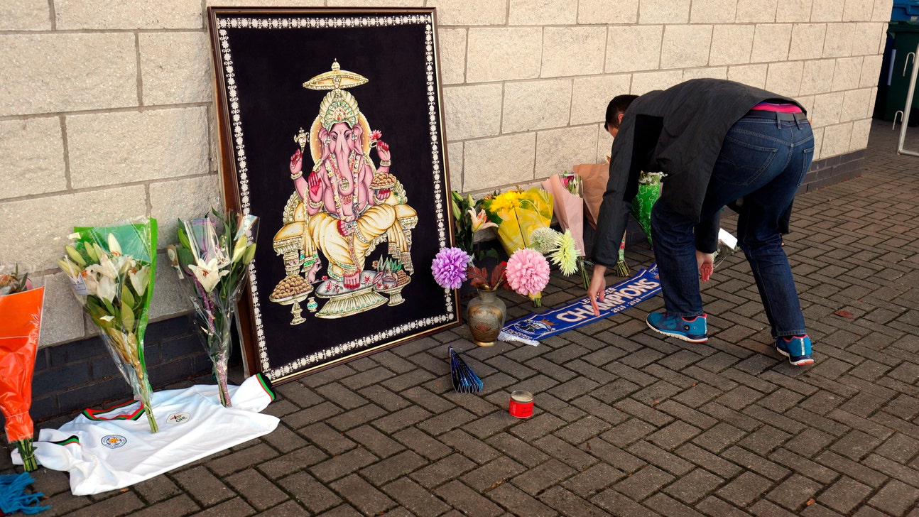 Flowers, wreaths laid at Leicester after helicopter crash