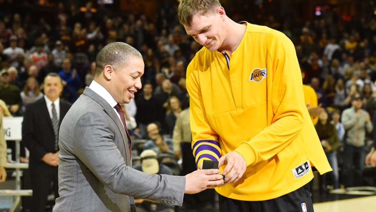 VIDEO: Cleveland Cavaliers Mug Mozgov as He Gets Championship Ring