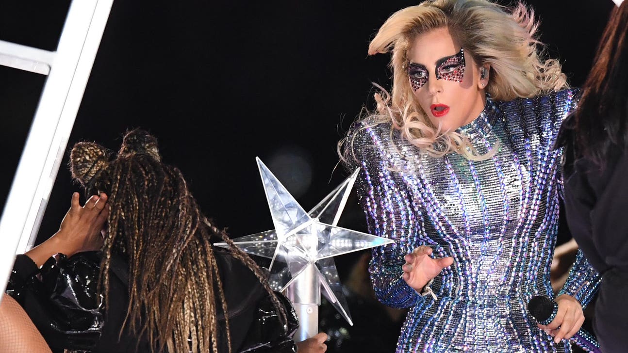 Lady Gaga drops mic, jumps off stage to end Super Bowl halftime show