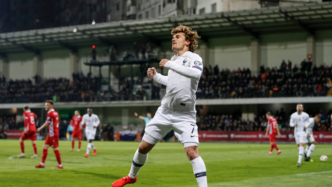 France opens Euro 2020 qualifying with 4-1 win at Moldova