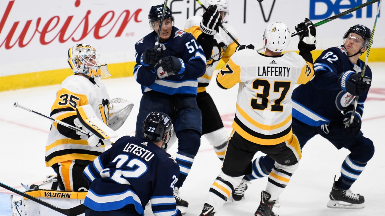Jarry makes 27 saves, Penguins rout Jets 7-2