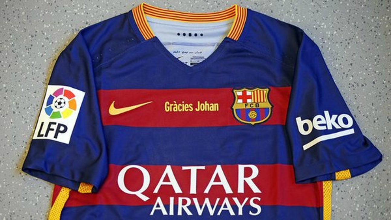 Barcelona pay tribute to Johan Cruyff with special kits for El Clasico