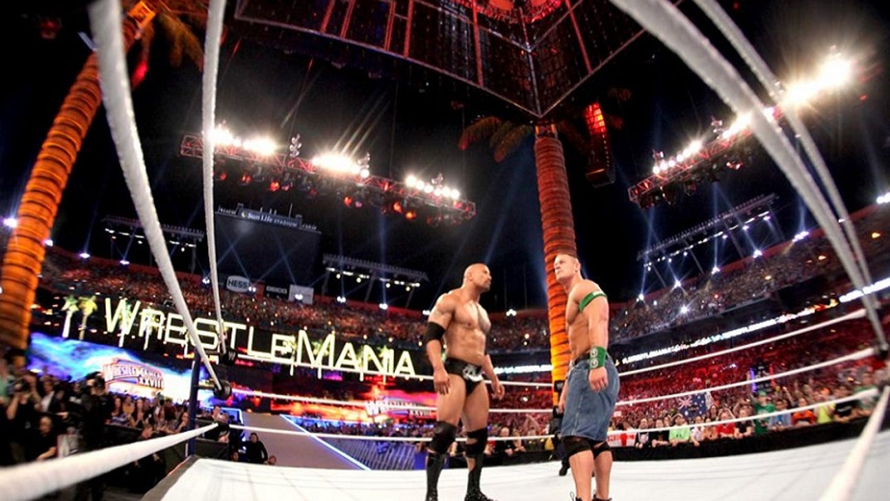 WWE WrestleMania Flashback: John Cena battles The Rock at WrestleMania 28