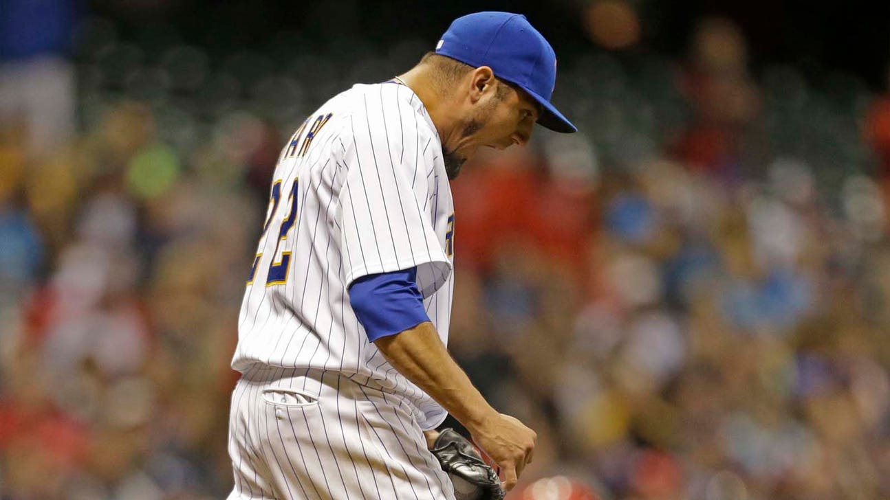 Brewers' Garza can barely conceal his anger on the mound