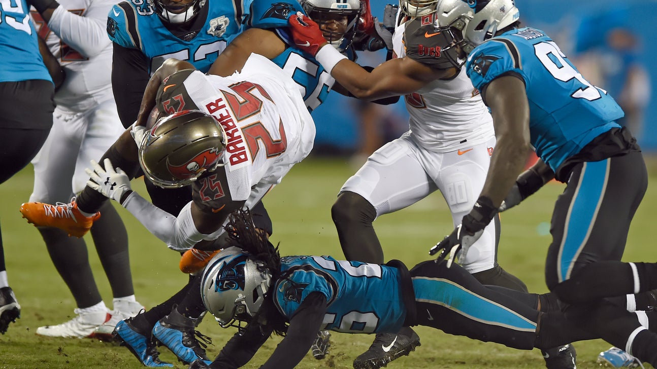 Bucs use goal-line stand to beat Panthers 20-14