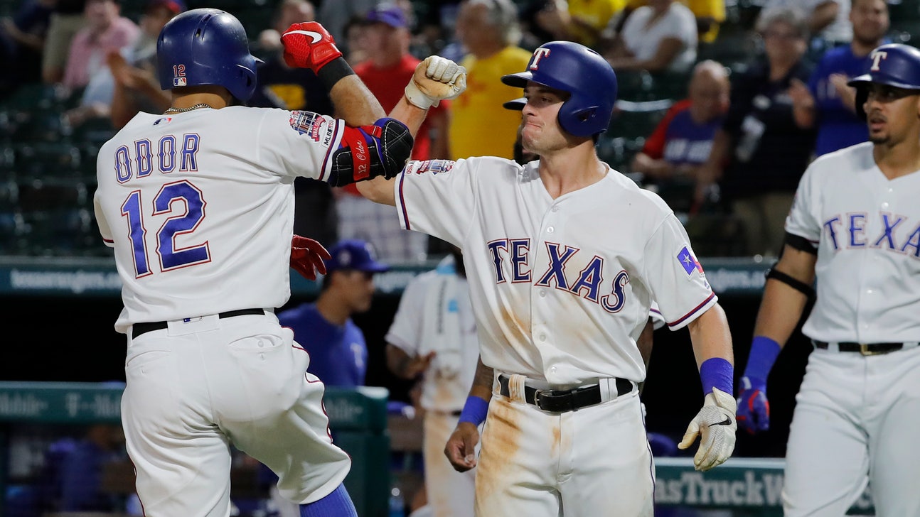 Odor HR pushes Texas past AL wild card-leading Rays 10-9